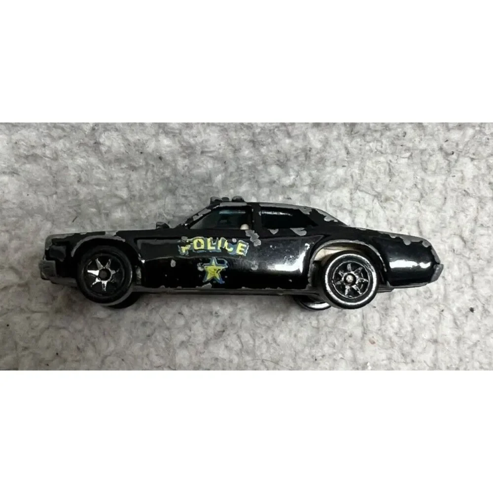 Vintage 1977 Dodge Monaco Hot Wheels Police Car 123 Mattel Die Cast‎ Black Wall